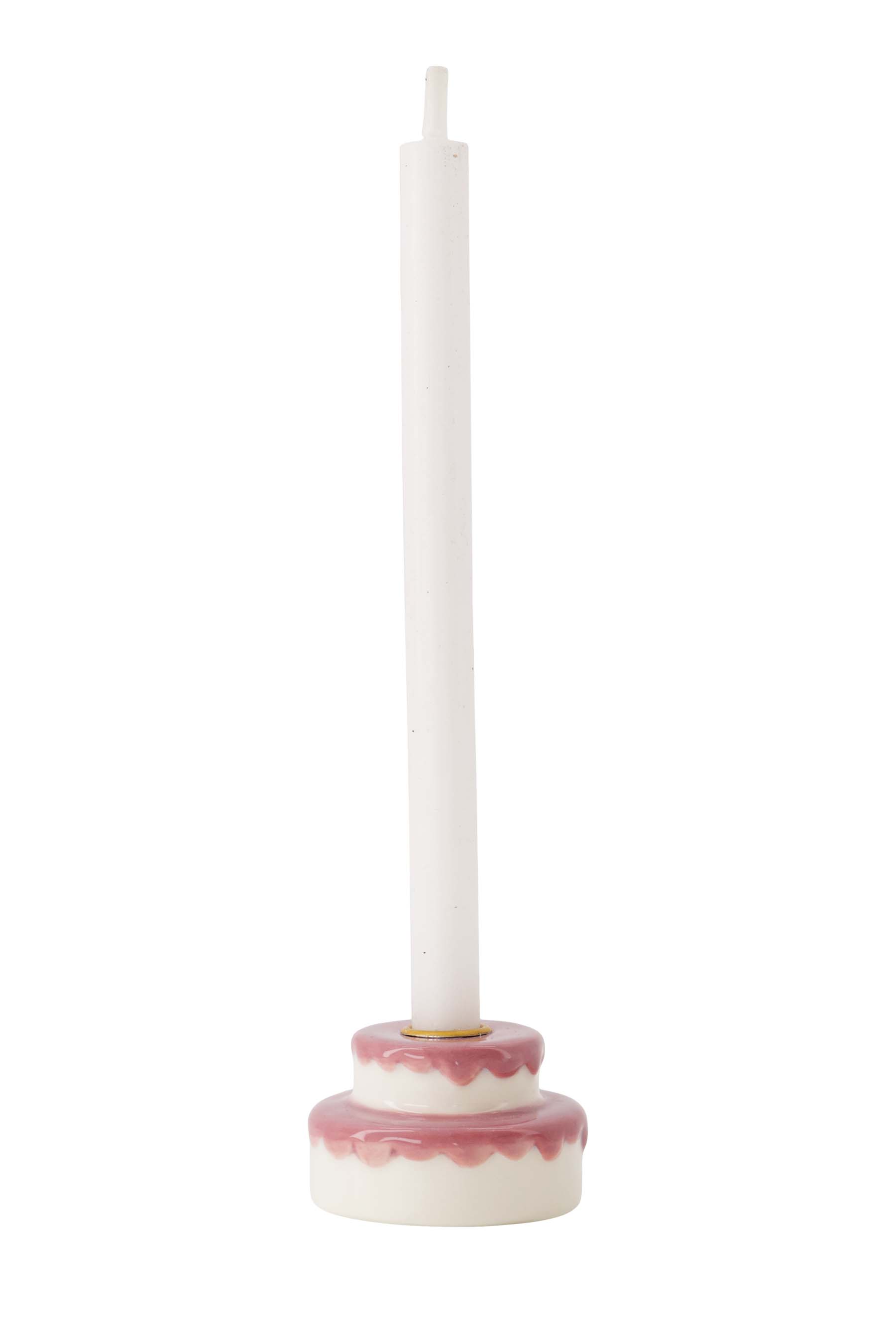 Kandelaartje keramiek taart - wit/roze | Zusss - Wordt verwacht!