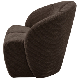 377463-B | Mojo draaifauteuil - ribstof bruin | WOOOD