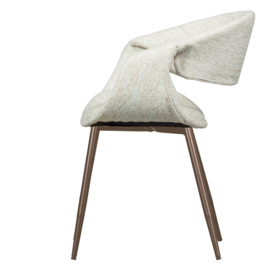 377505-NK | Yossi eetkamerstoel - naturel met metalen poot koper | WOOOD