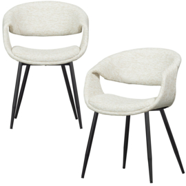 377505-NZ | Yossi eetkamerstoel - naturel met metalen poot zwart | WOOOD