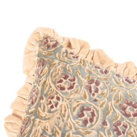 TK2912 | Kussen floral met roezels - rosewood 45x45cm | HomeBound by KY