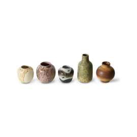 AVC0003 | 70s ceramics: small vases, persuit (set of 5)  | HKliving 