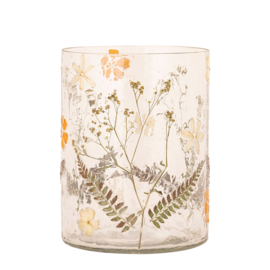 735971 | Ailla tealight with dried flowers L - orange | PTMD