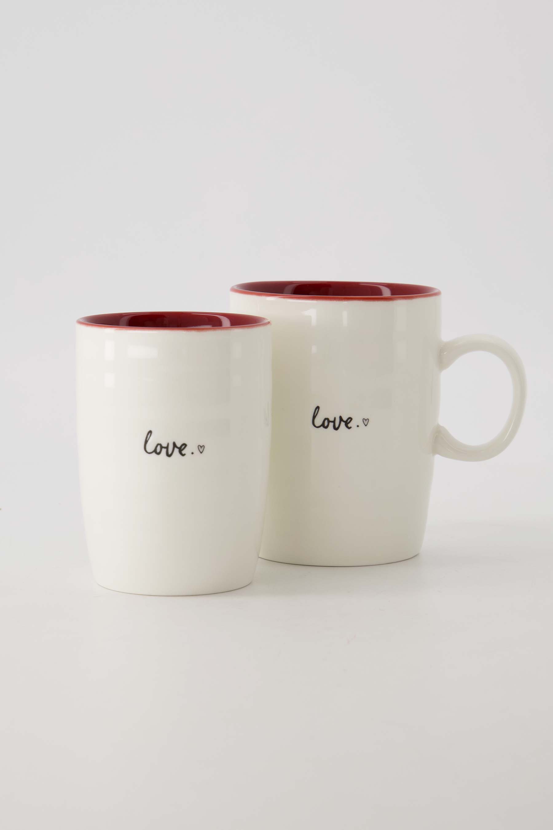 Koffiemok love - wit/rood | Zusss