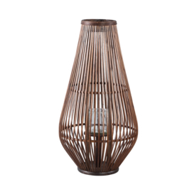 721620 | Lysia lantern with glass L - brown bamboo | PTMD 
