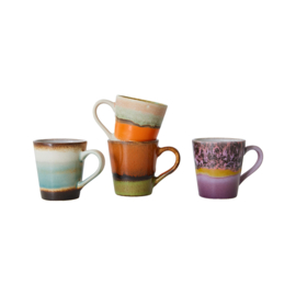 ACE7238 | 70s ceramics: espresso mugs, Retro (set of 4) | HKliving