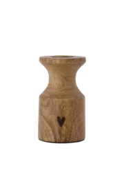 Kandelaar hout hartje - naturel | Zusss 