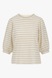 Pofmouw top gestreept - off white/ecru | Zusss 