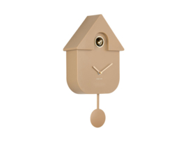 KA6094BR | Wall clock modern cuckoo Oro - mocha brown | Karlsson by Present Time