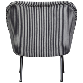 800748-ZG | Vogue fauteuil - geweven stof zwart/grijs | BePureHome