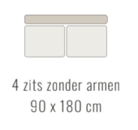 4-zits zonder armen - Tessa 90x180 cm | Sevn