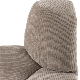 377901- D | Mojo eetbank hoek rond rugleuning - rib donkerzand | WOOOD