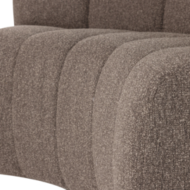 377902- BM | Mojo eetbank half ronde hoek met rugleuning - boucle bruin | WOOOD