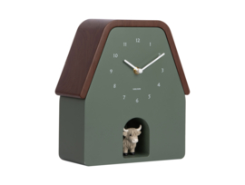 KA6162GR | Wall Clock Highland Cow Cuckoo - Jungle green | Karlsson by Present Time - Medio november verwacht!