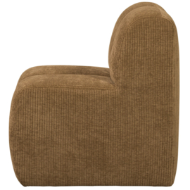 377519-H | Mojo eetbank met rugleuning 84cm - ribstof honinggeel | WOOOD