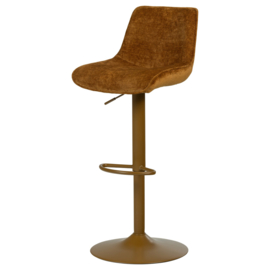 377486-K | Marten in hoogte verstelbare barstoel - chenille karamelbruin | WOOOD
