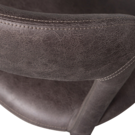 801419-G | Noble eetkamerstoel lederlook - Antraciet | WOOOD