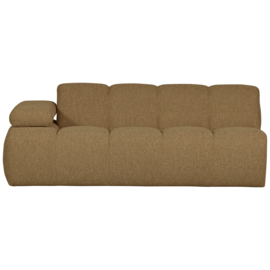 377456/7-GM | Mojo 2-zits element met arm (links of rechts) - bouclé geel/bruin melange | WOOOD