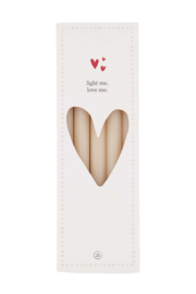 Doosje met 10 smalle kaarsjes 17cm - beige | Zusss 