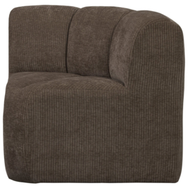 377533-B | Mojo eetbank hoek met rugleuning - ribstof bruin | WOOOD