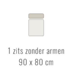 1-zits zonder armen - Tessa 90x80 cm | Sevn