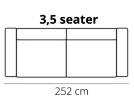 3,5 zits bank 252cm Stratos - Sterling - Silver - Sullivan | Het Anker