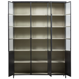 375042-Z | Exhibit XL 3-drs vitrinekast - metaal zwart | WOOOD
