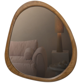 377496-N | Leif spiegel - hout naturel 48x44 cm | WOOOD