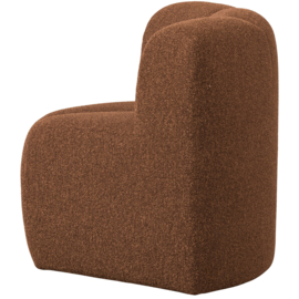 377533-RM | Mojo eetbank hoek met rugleuning - bouclé roestbruin melange | WOOOD