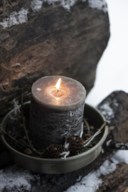 4176-55 | Rustic candle - dark green Ø:7 H:10 | Ib Laursen 