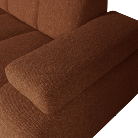 377454/5-RM | Mojo 1,5-zits element met arm (links of rechts) - bouclé roestbruin melange | WOOOD