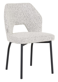 ML 749514 | MUST Living Eetkamerstoel Bloom - Bouclé lichtgrijs | DTP Interiors