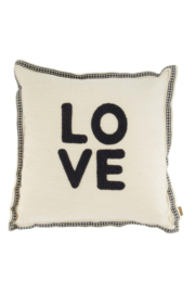 Kussen love 45x45cm - zand/antraciet | Zusss - Wordt verwacht!