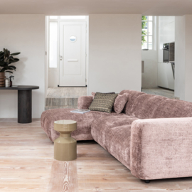 375072-T | Cloud chaise longue links - geweven chenille taupe/roze | WOOOD
