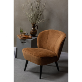 375690-TC | Sara fauteuil - structure velvet cognac | WOOOD