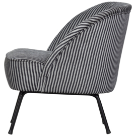 800748-ZG | Vogue fauteuil - geweven stof zwart/grijs | BePureHome