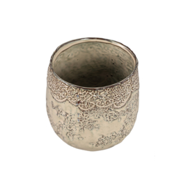 728838 | Lilly-Eva pot flower pattern M - beige | PTMD