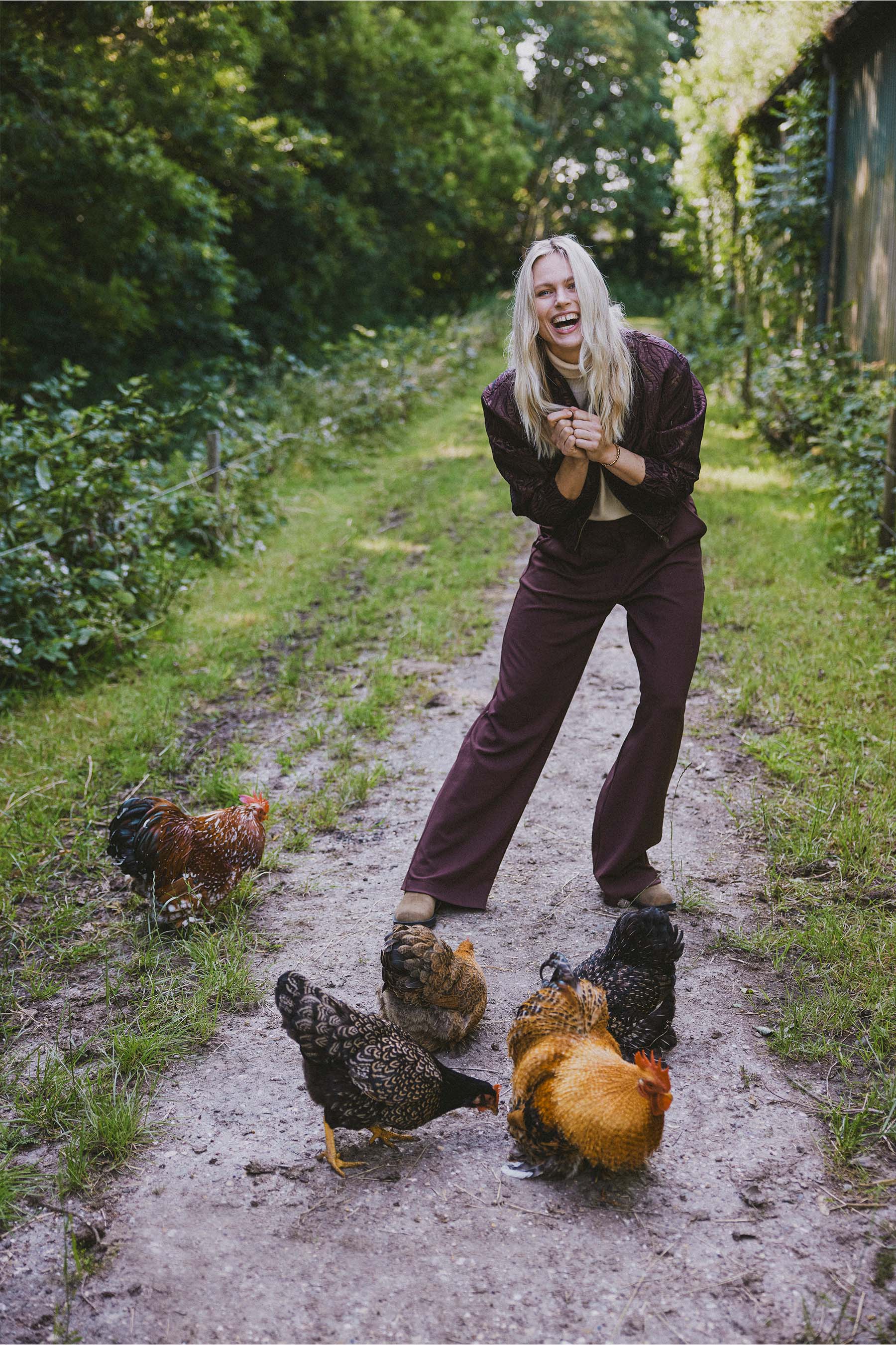 Krijtstreep broek - chocoladebruin | Zusss