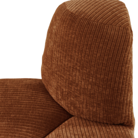 377901- R | Mojo eetbank hoek rond rugleuning - rib roestbruin | WOOOD