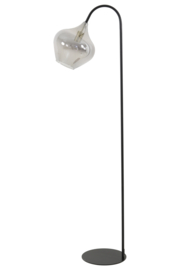 1851527 | Vloerlamp 28x45x160 cm RAKEL - mat zwart+smoke | Light & Living