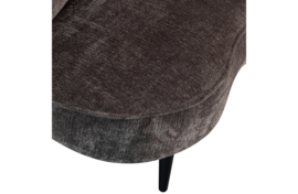 340476-G | Sara lounge fauteuil rechts - grof geweven stof grijs/bruin | WOOOD