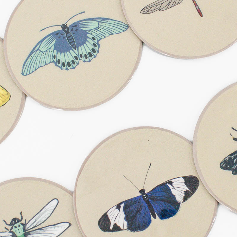 OZ3303 | Set van 6 onderzetters - insects | HomeBound by KY