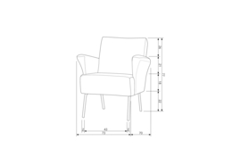  801138-G | Muse fauteuil - grof geweven stof grijs/bruin | BePureHome