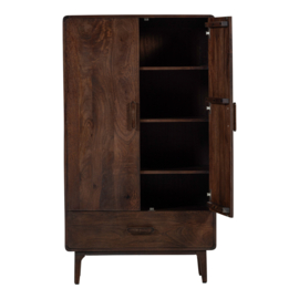 377571-B | Liya 2-deurs kast - mangohout donkerbruin | WOOOD