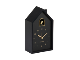 KA6077BK | Alarm clock modern cuckoo Oro - black | Karlsson by Present Time