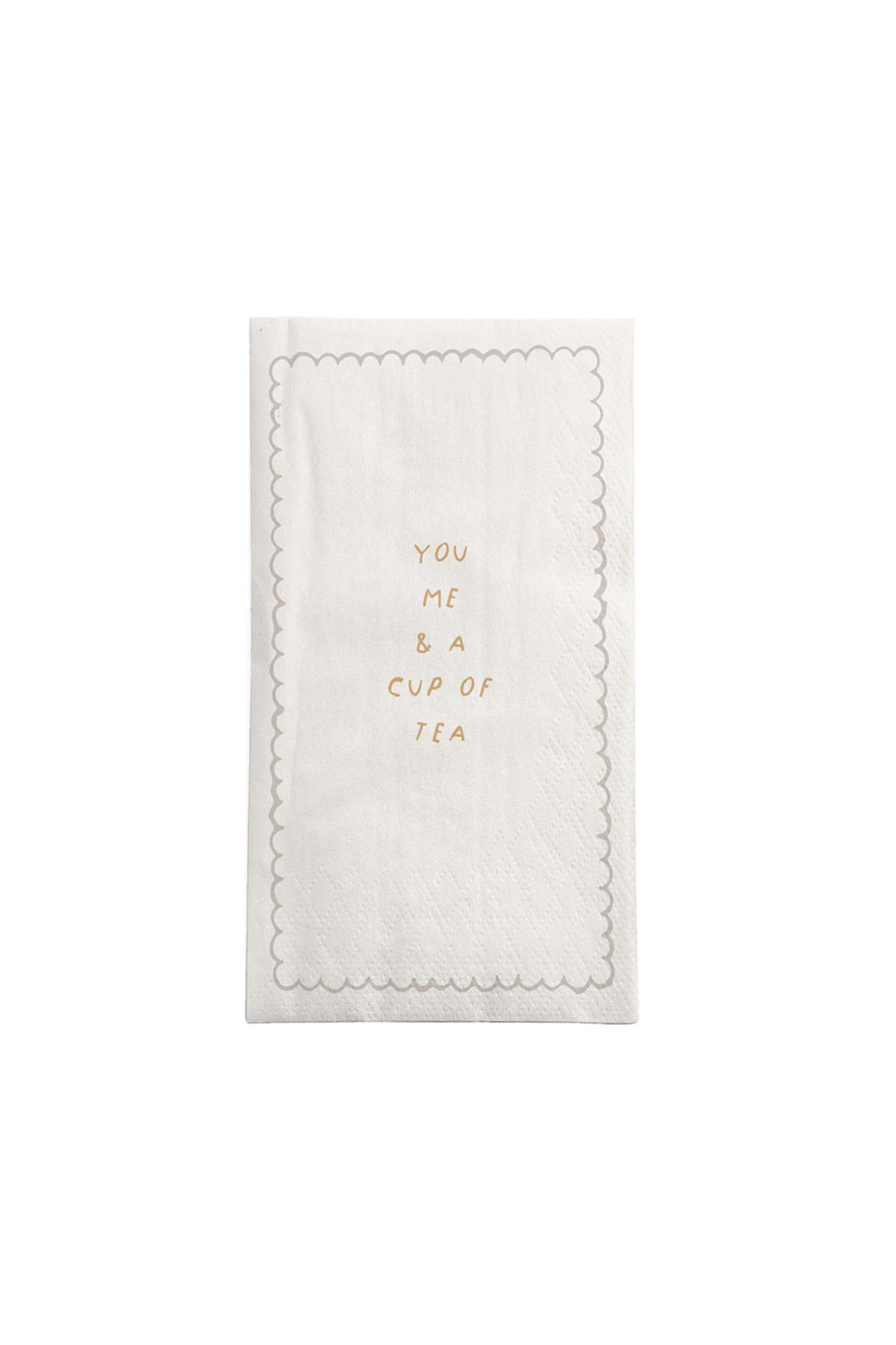 Servetten you and me 11x20cm - wit/goud | Zusss