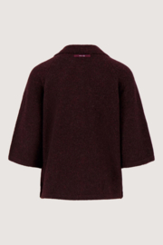 Vestje met 3/4 mouw en kraagje - Burgundy | Zusss 