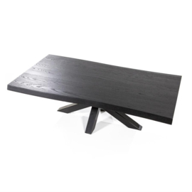 95702 | Boomstam salontafel met spinpoot zwart - 130x70 | Eleonora