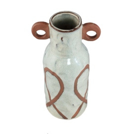 724961 | Freiah vase with motive L - cream/brown | PTMD