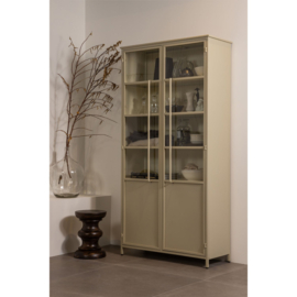 375041-S | Exhibit XL 2-drs vitrinekast - metaal zand | WOOOD